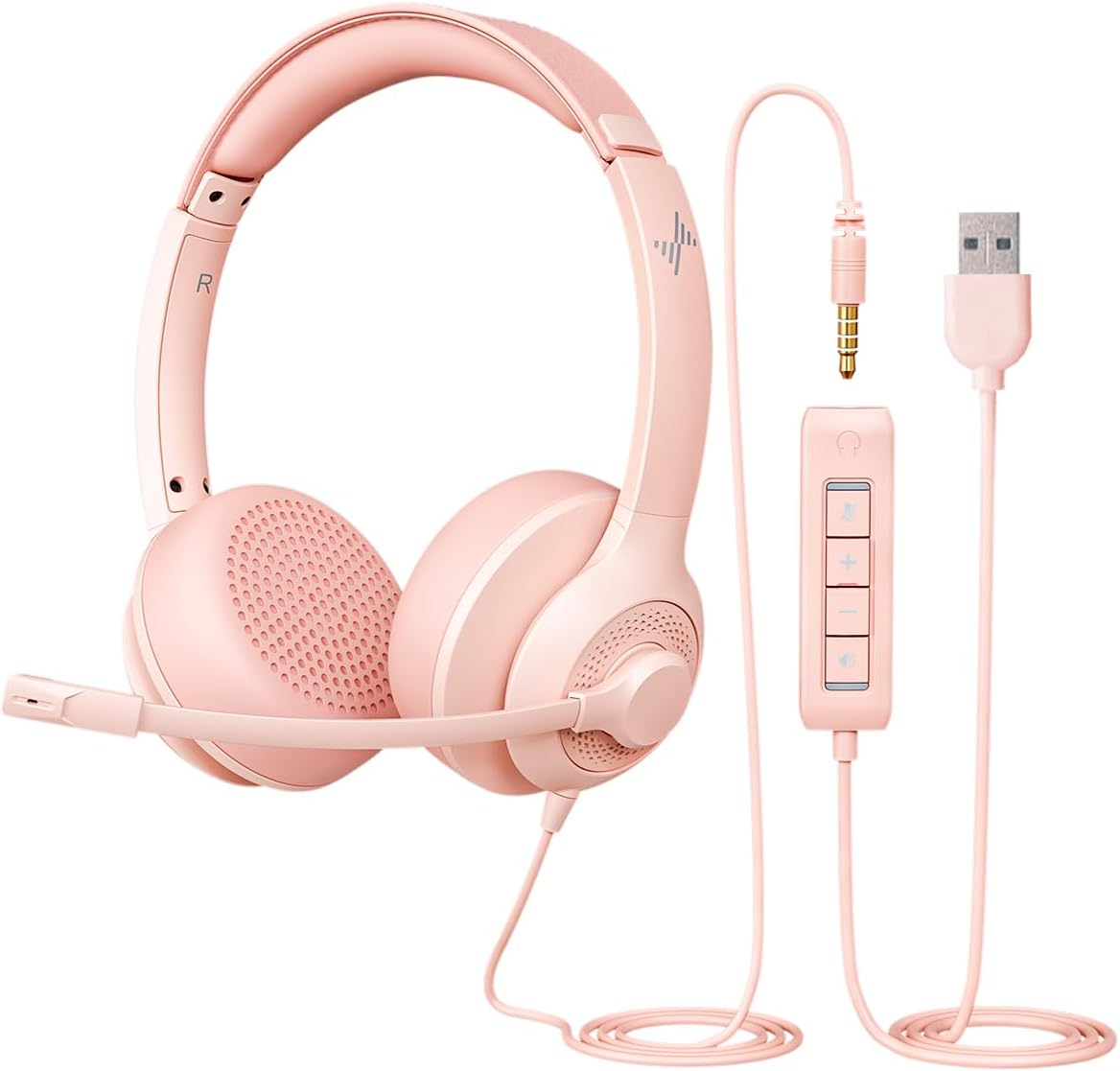 usb headset with noise cancelling microphone for pc laptop headphones black
