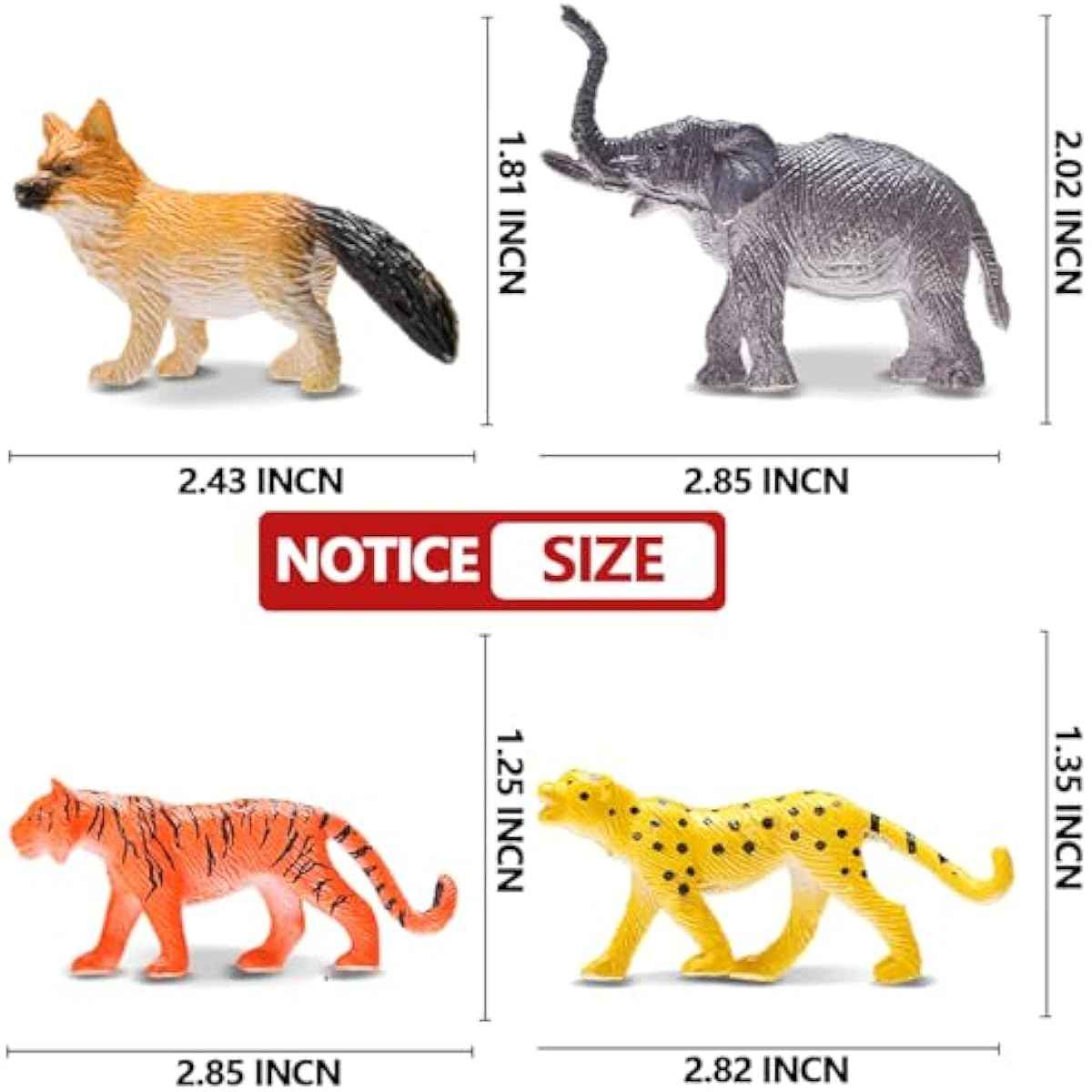 Animals Figure,54 Piece Mini Jungle Toys Set,ValeforToy Realistic Wild Vinyl Plastic Animal Learning Party Favors for Boys Girls Kids Toddlers Forest Small Playset Cupcake Topper