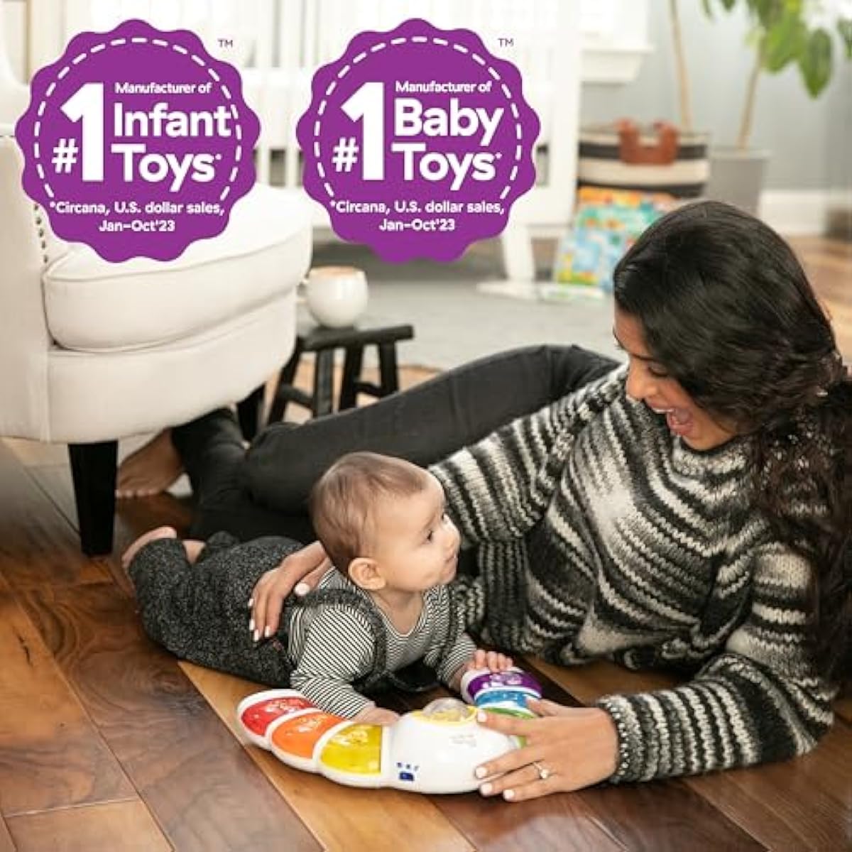 Baby Einstein Glow & Discover Light Bar Musical Toy, Activity Station for Infants Ages 3 Months+ with 3 Learning Modes