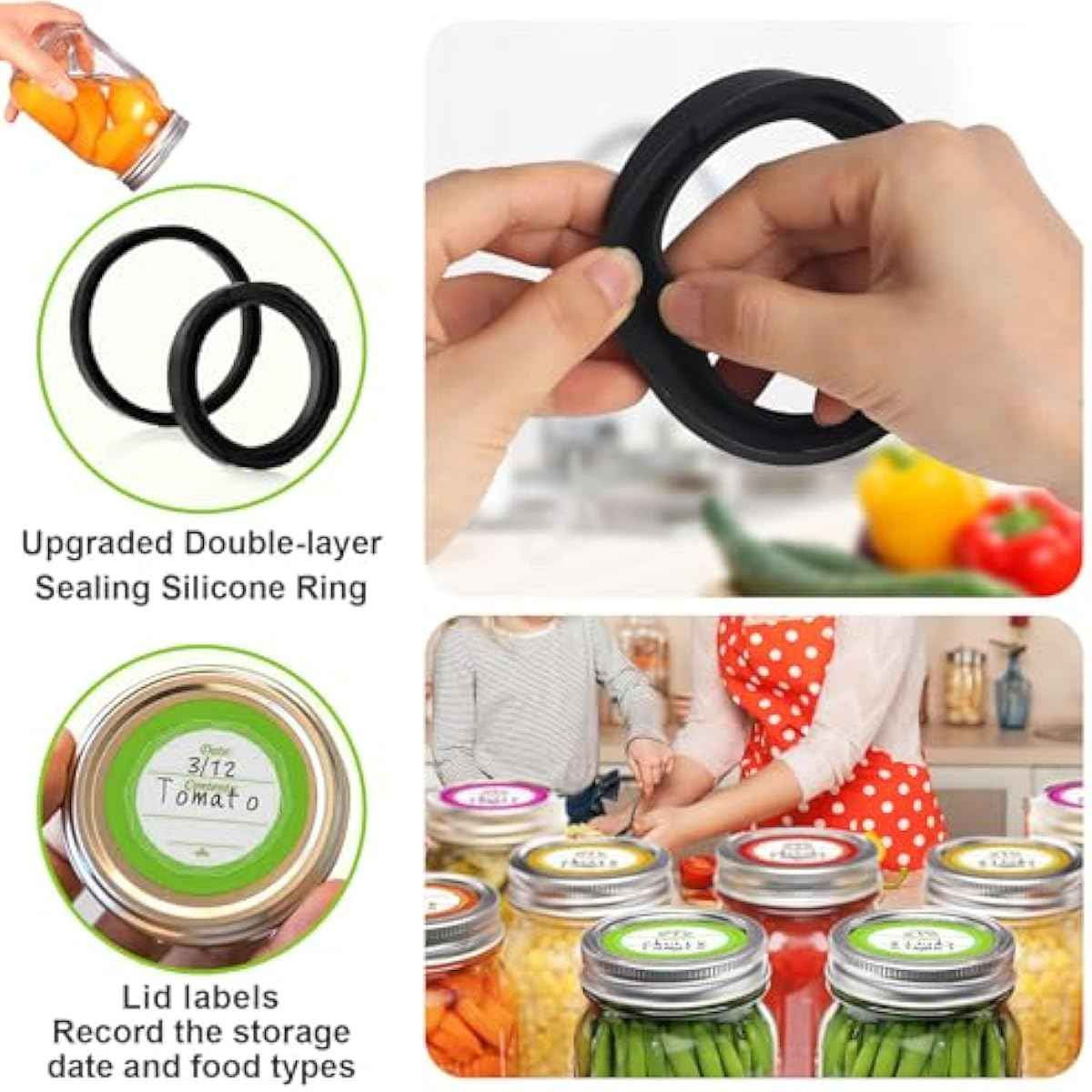 M11 Electric Mason Jar Vacuum Sealer Kit - with Wide and Regular Mouth Mason Lids, Jar Vacuum Sealer for Canning Jars, Vacuum Sealing Machine for Food Storage Black