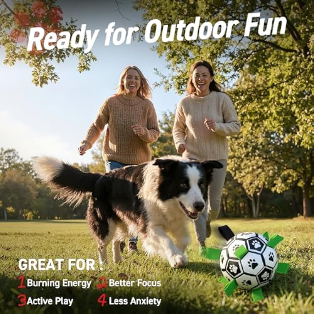 Qdan dog toys 6 inch world cup dog soccer ball with straps for small medium pet outdoor play