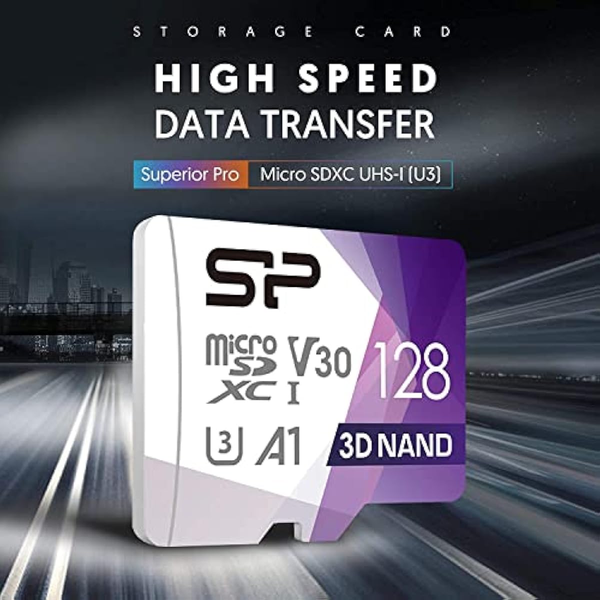 Silicon Power 128GB U3 SDXC Micro SD Card for Cams, DJI Pocket, and Drones with High Speed 100MB/s