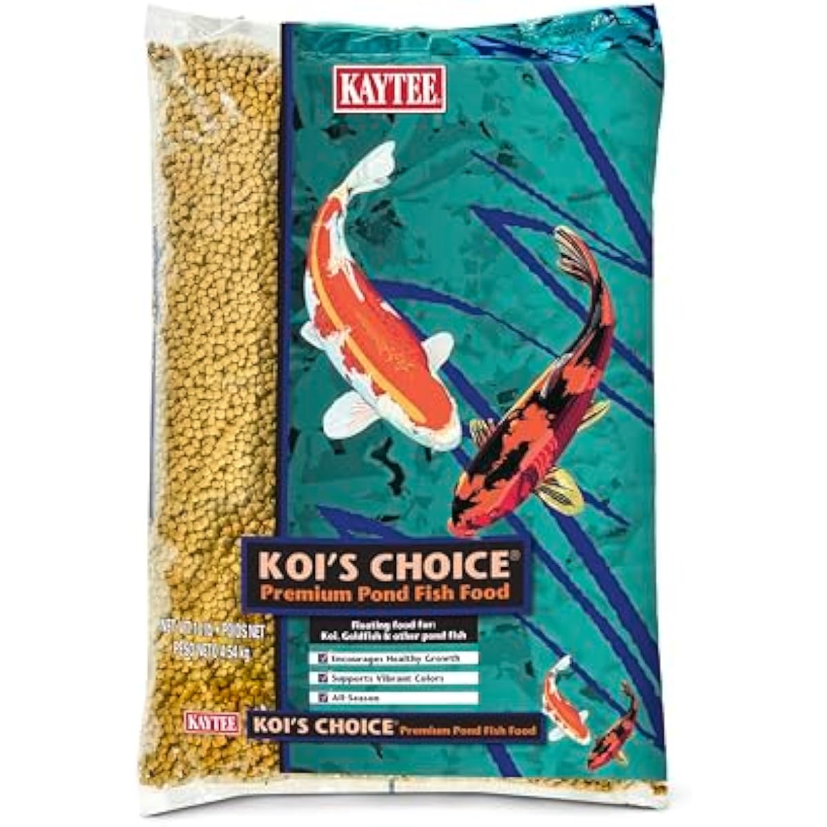 kaytee koi's choice koi floating fish food for koi goldfish and pond fish 10 pounds