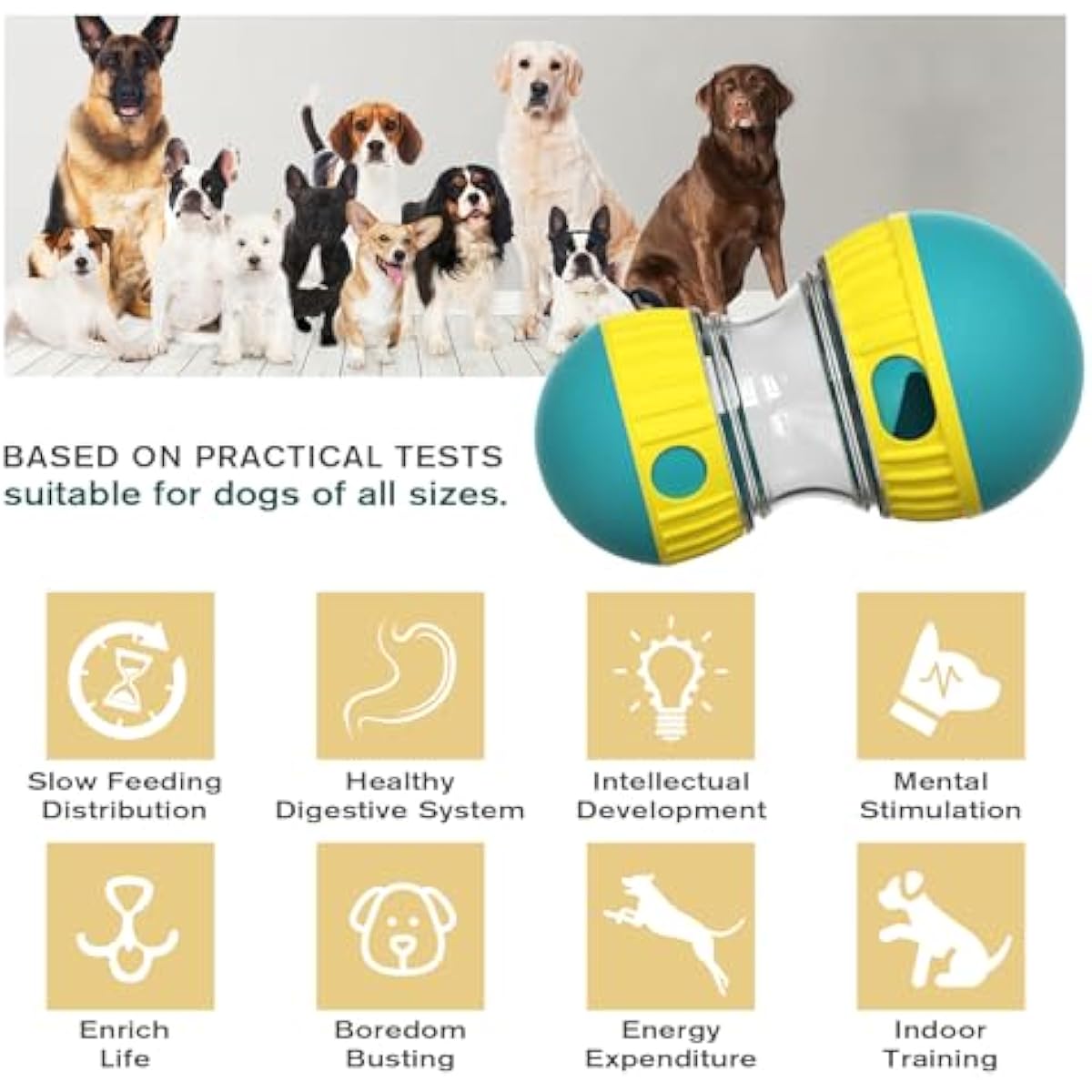 adjustable treat dispensing ball for small medium large dogs to keep them busy, green