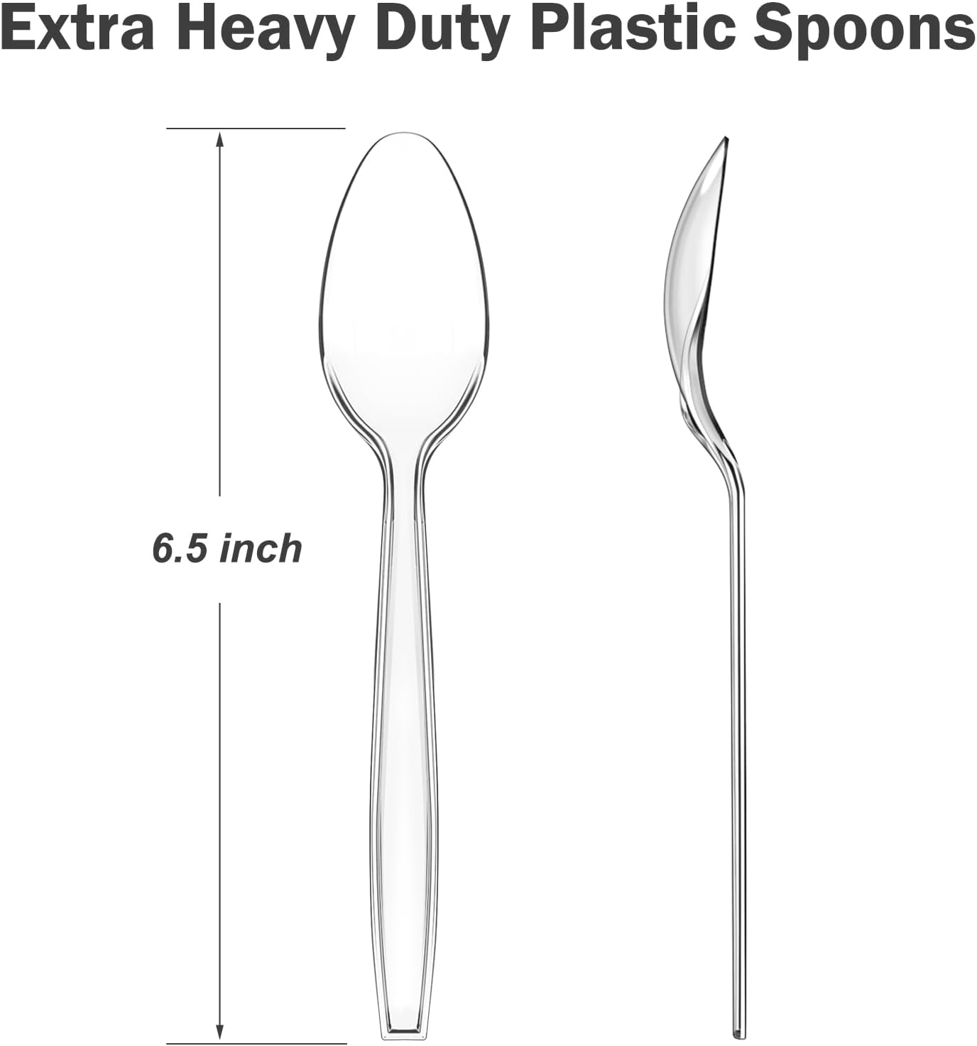 360 Count Clear Plastic Spoons Disposable, BPA-Free, Heat Resistant, Heavy Duty, Premium Spoons for Party Supply