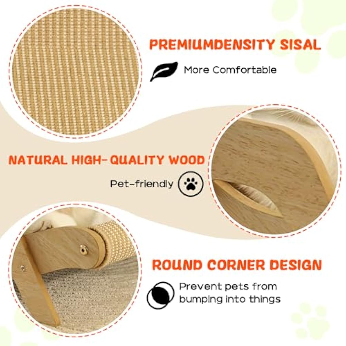 Cat Hammock Chair with A Scratch Pad, Beach Style Lounger for Large Cats, Elevated Cat Beds for Indoor, Pet Rattan Chair