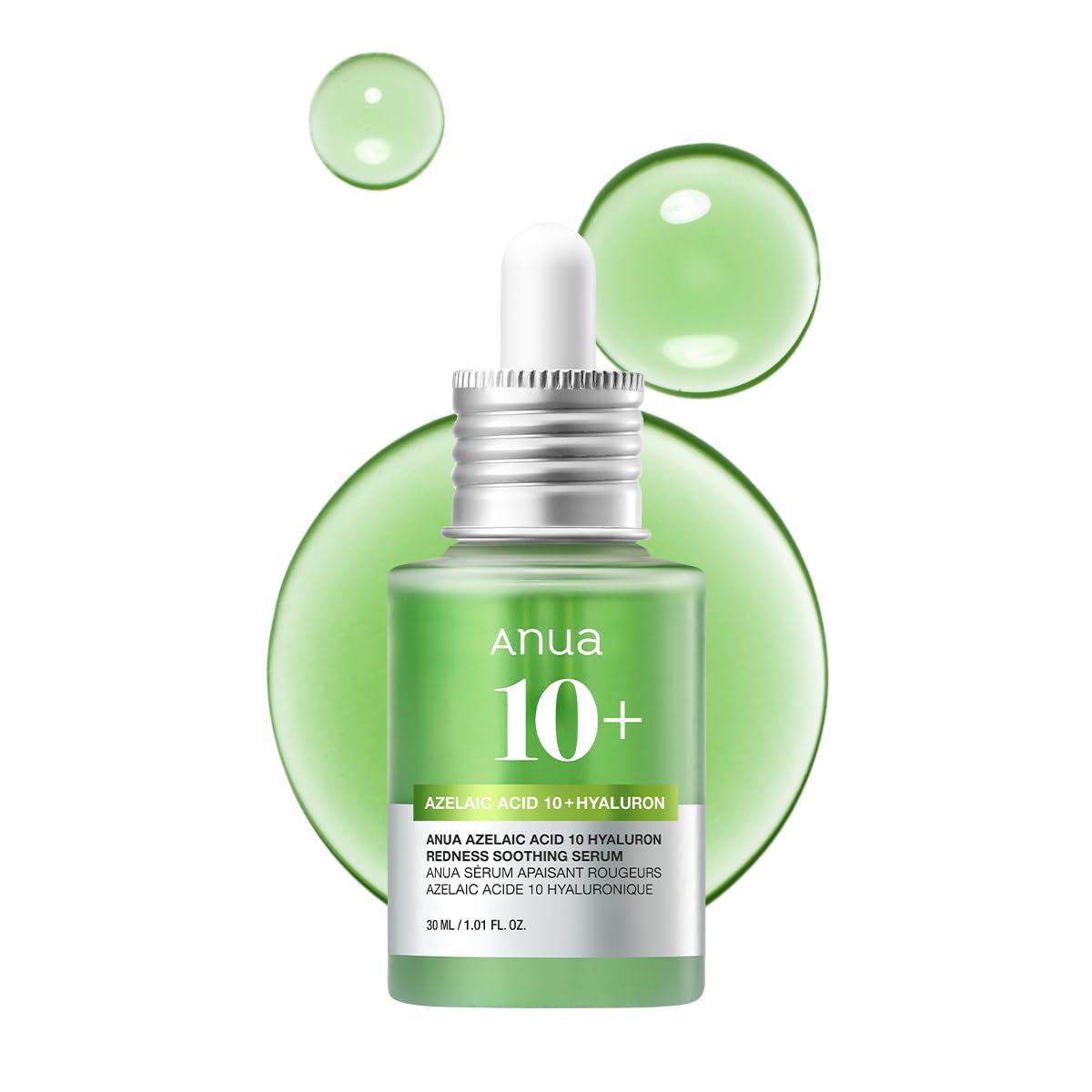 anua azelaic acid 10 hyaluron redness soothing serum for sensitive skin, korean skincare, vegan, 30ml, 1.01 fl oz.