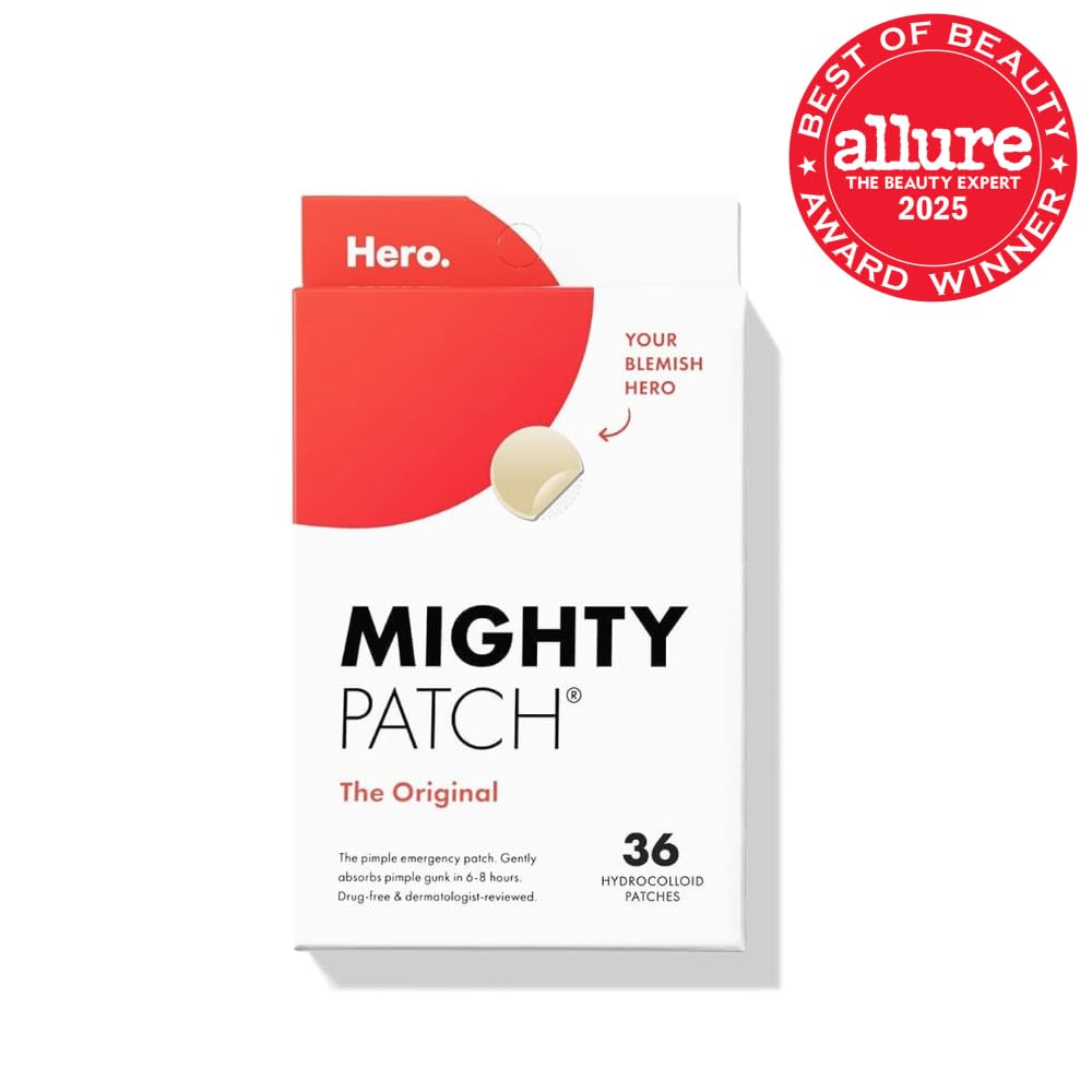 Mighty Patch Original acne pimple patches from Hero Cosmetics for shrinking zits and whiteheads in 1 use (36 Count)