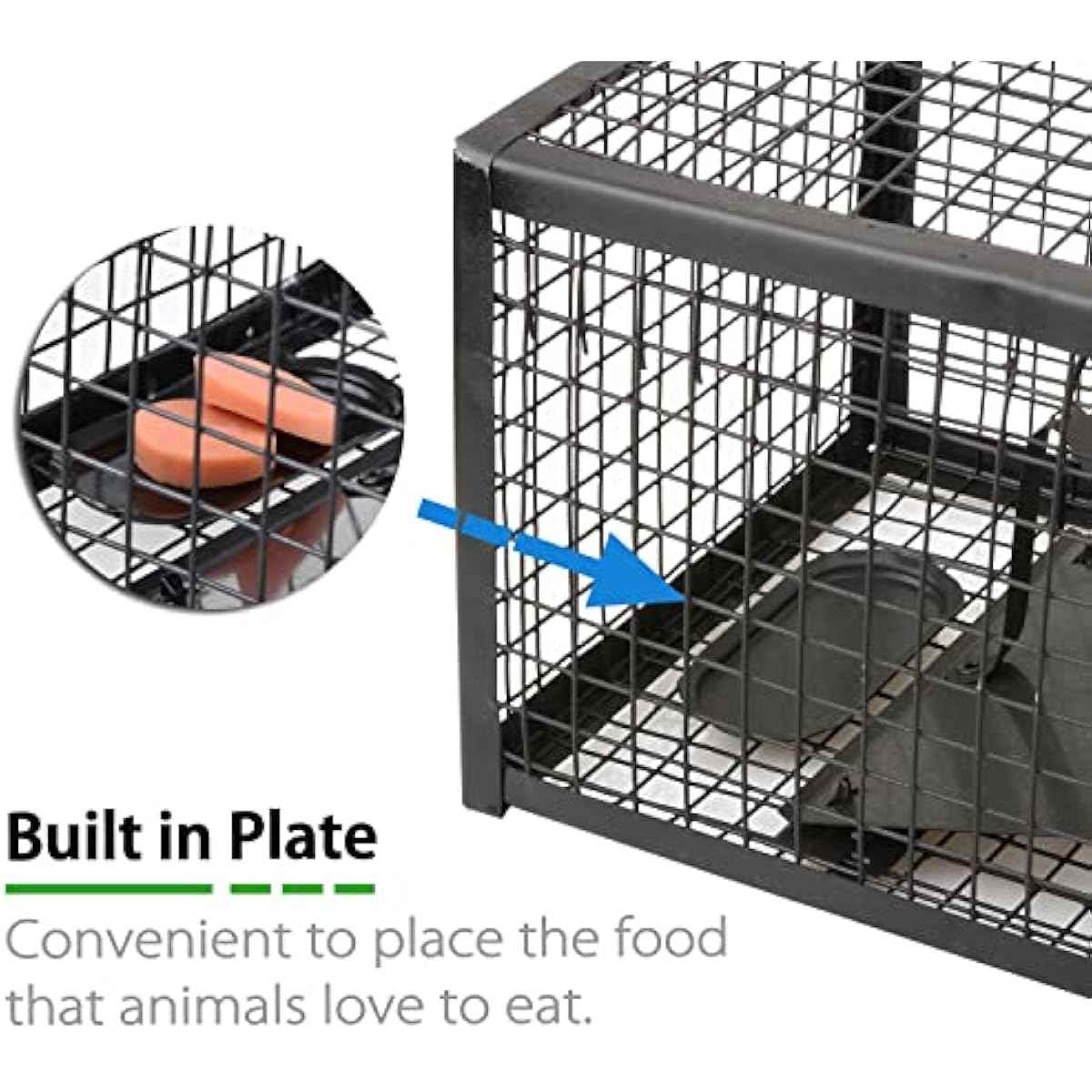 2-Pack Rat Traps Humane Live Mouse Vole Chipmunk Trap Cage for Indoors and Outdoors (Black)