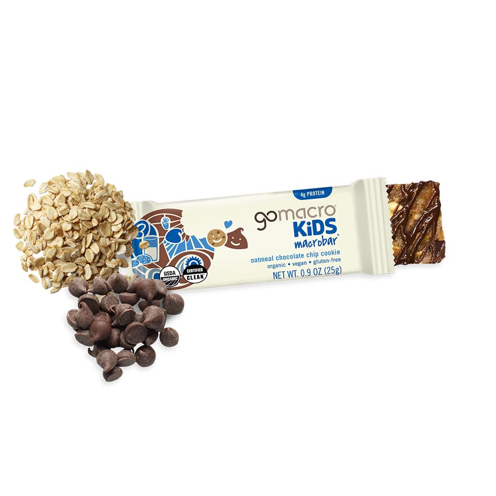 GoMacro organic vegan oatmeal chocolate chip cookie snack bars, 7-count, 0.90 oz each