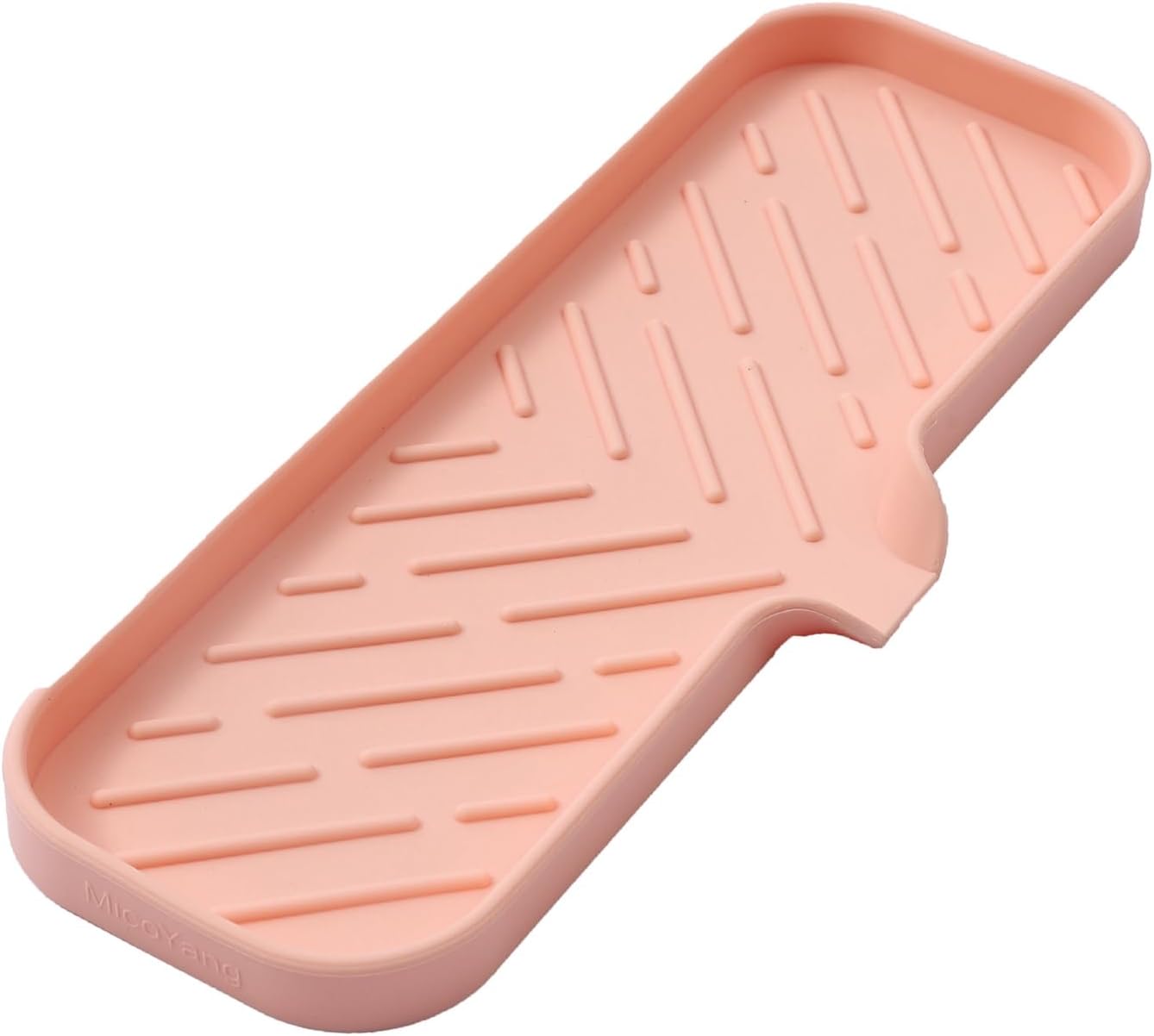 MicoYang silicone bathroom soap dish with drain spout, sink organizer, and sponge holder, 4.9 x 3.2 inches