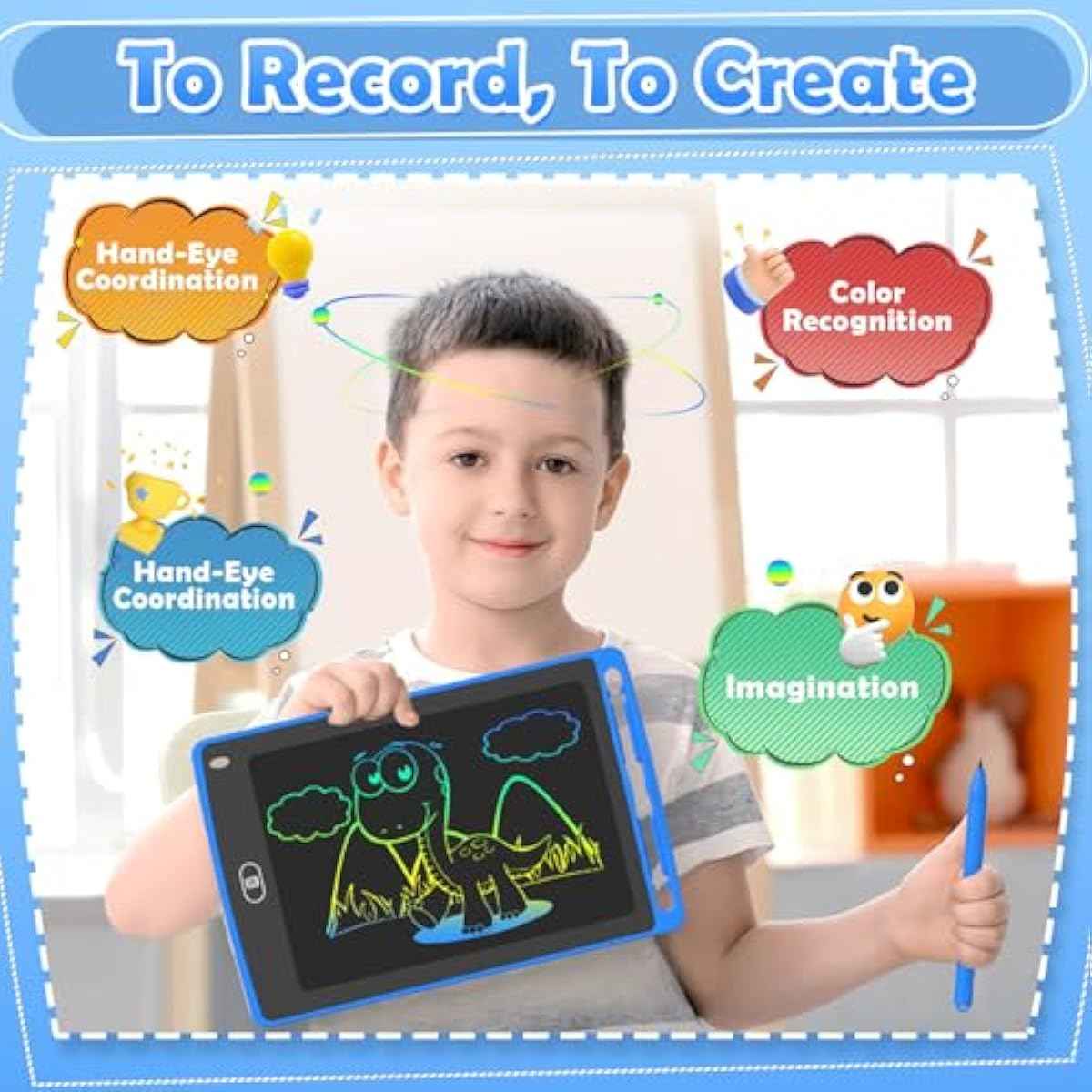 4 Pack LCD Writing Tablet for Kids, 8.5 Inch Colorful Doodle Board Drawing Tablet, Educational Learning Toys Birthday Gifts for Boys Girls Age 3 4 5 6 7 8