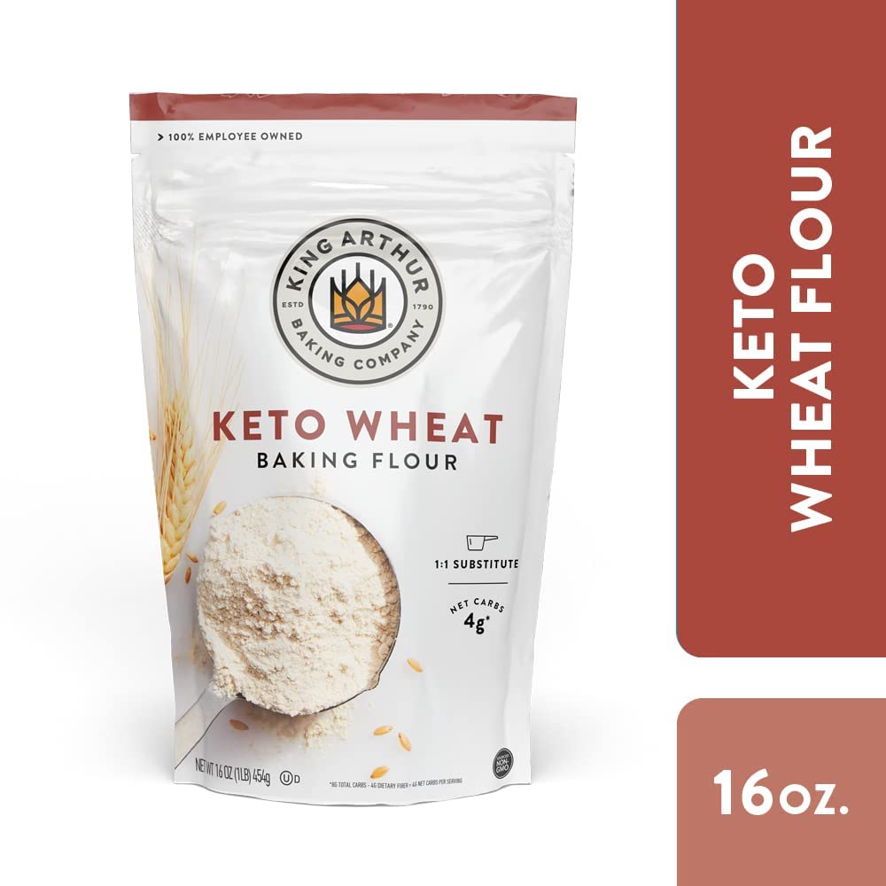 king arthur keto wheat baking flour 1:1 all-purpose substitute 1 lb non-gmo resealable