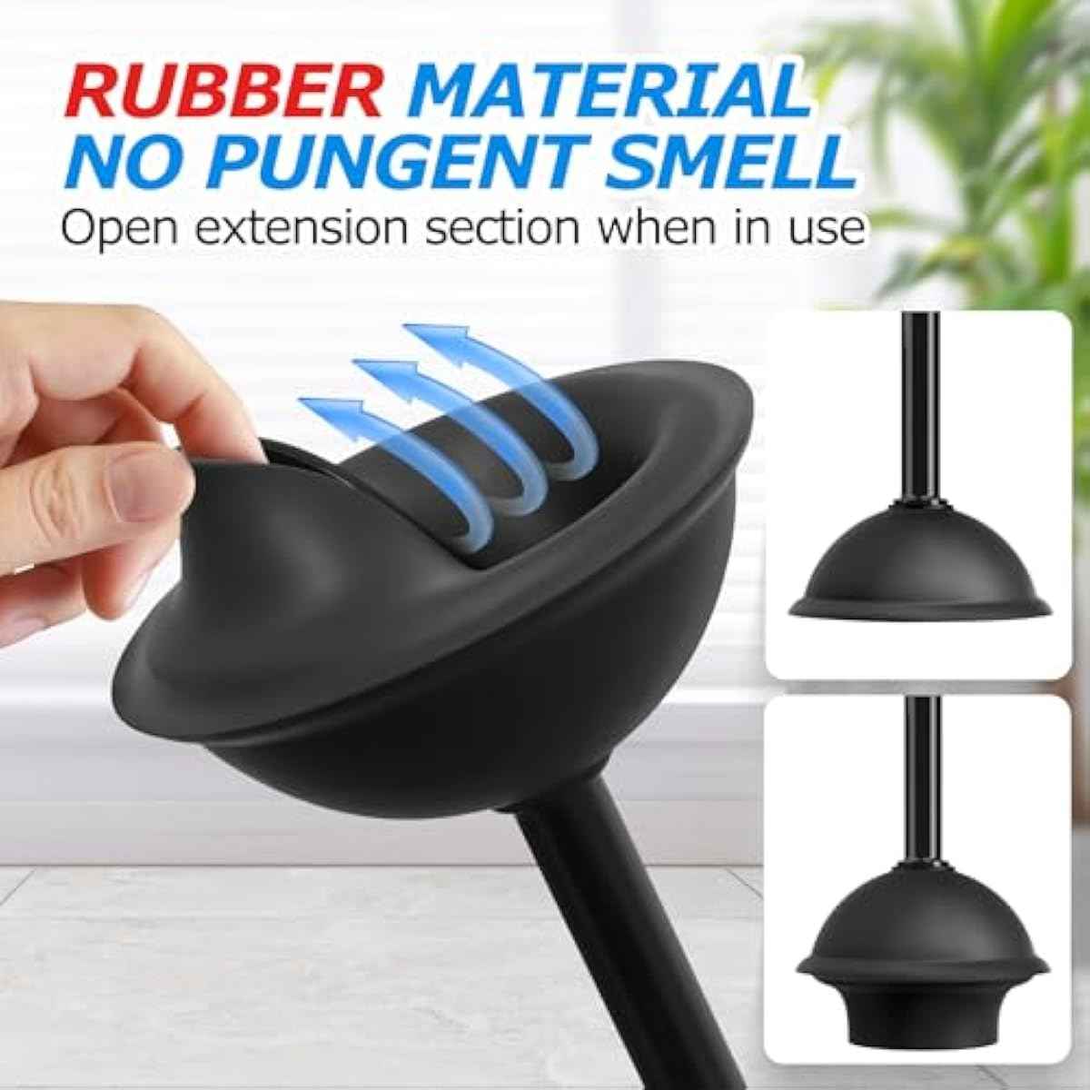 2 in 1 Toilet Plunger and Brush Set，Extended Handle Plunger，Toilet Bowl Brush Plunger Set, Bathroom Cleaning Tools ，Toilet Brush Plunger Combo，Cleaning Brush，Bathroom Cleaning Supplies
