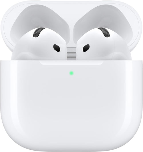 Apple AirPods 4 Wireless Earbuds, Bluetooth Headphones, Personalized Spatial Audio, Sweat and Water Resistant, USB-C Charging Case, H2 Chip, Up to 30 Hours of Battery Life, Effortless Setup for iPhone