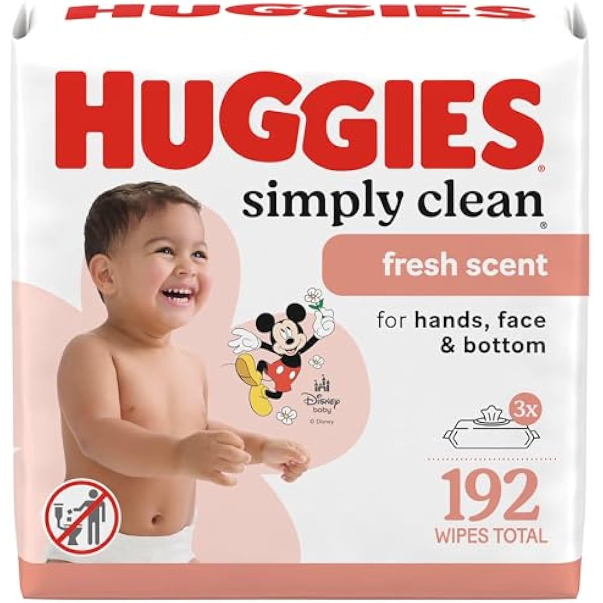 huggies simply clean fresh scent baby wipes, 3 flip-top packs of 64 (192 wipes total) - 3 x 64 count