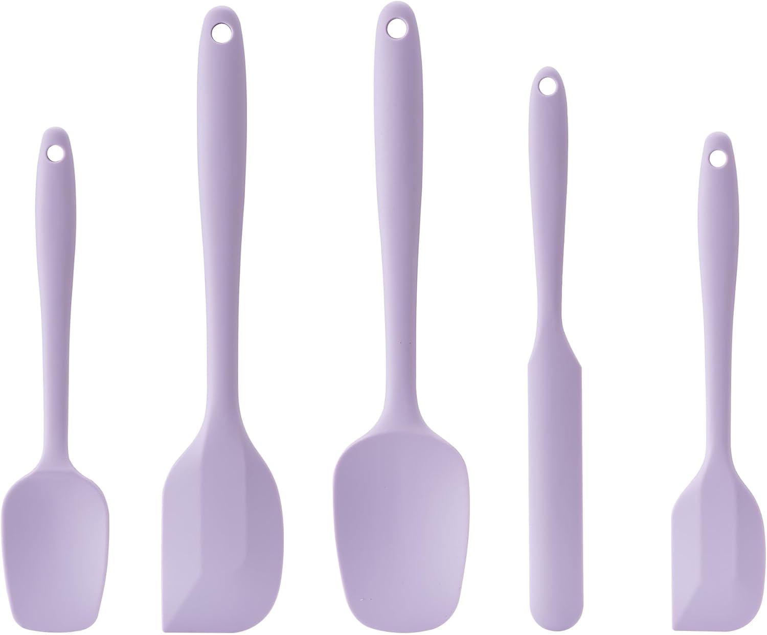 5 Piece Silicone Spatula Set for High Heat Resistant Non-Stick Cooking