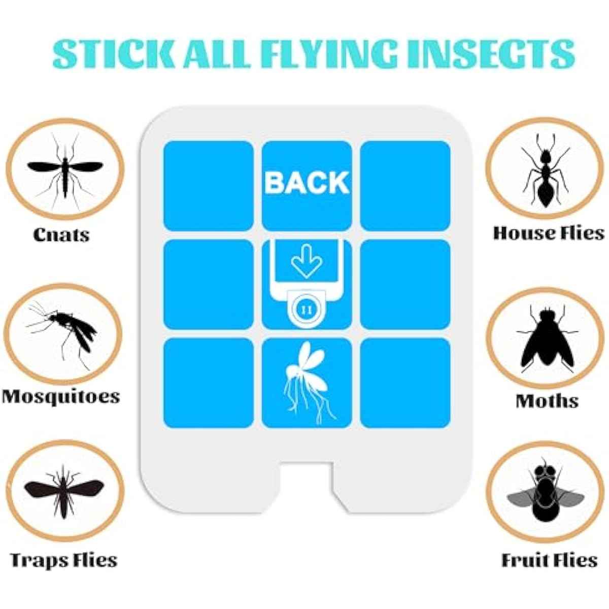 32 Pack Refill Glue Cards, Saferr Home Fly Trap Refill Compatible with Saferr Home SH502, S23005-06 and Dynatrap DT3005W Dot Indoor Fly Trap Plug-in Insect Trap Replacement Mosquito Sticky Glue Boards