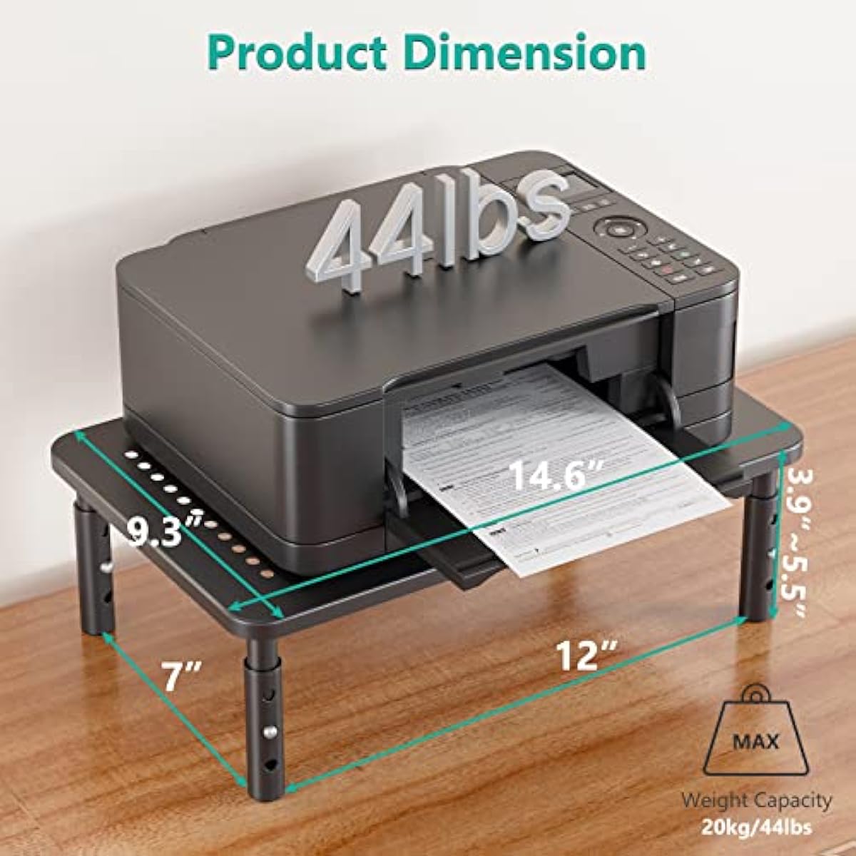 wali computer monitor stand adjustable laptop riser black 1 pack