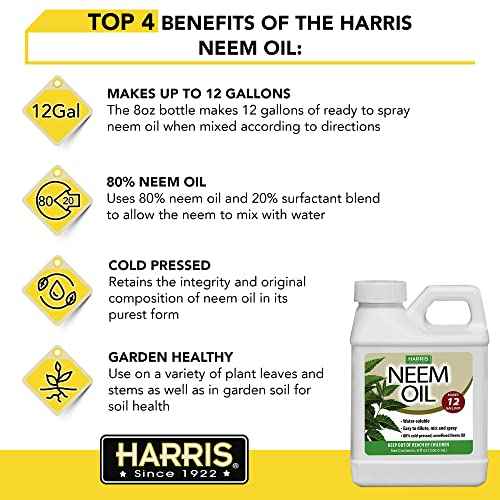 HARRIS Neem Oil Cold Pressed Water Soluble Concentrate, Makes 12 Gallons