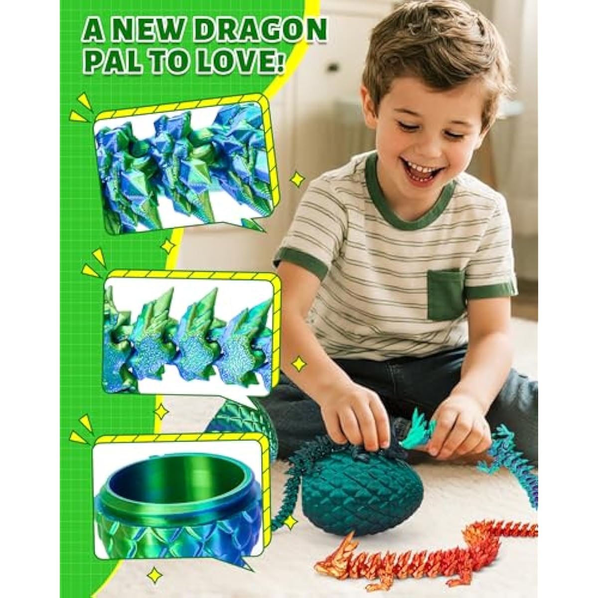 tboline 12 inch 3d printed dragon egg large easter basket stuffer for kids