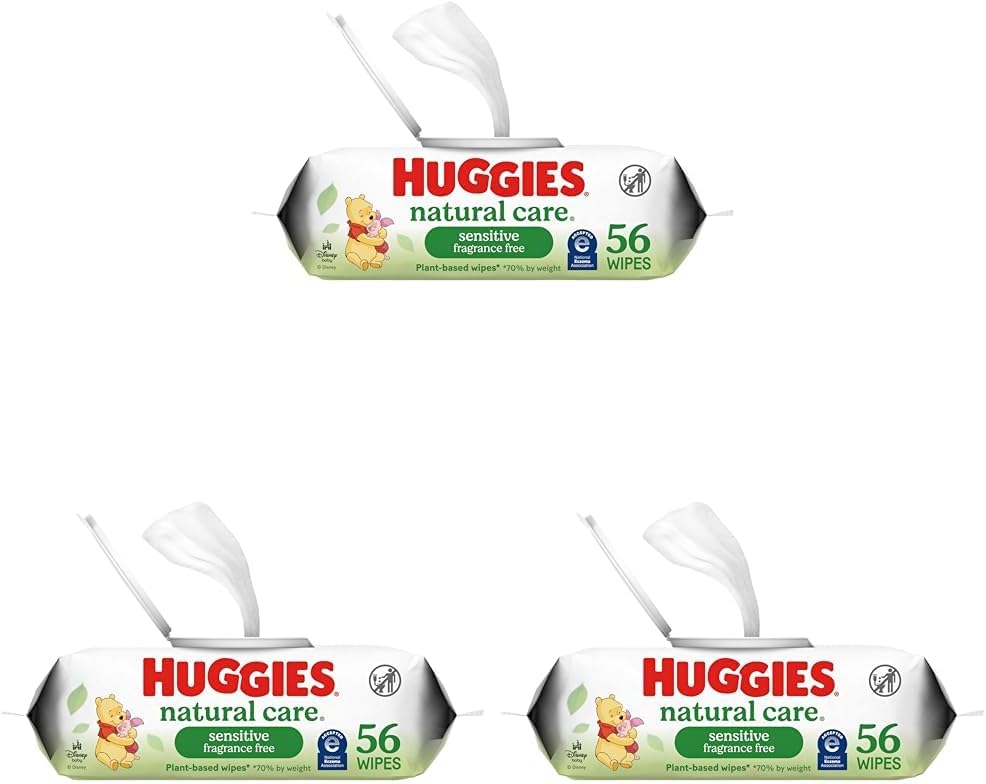 Huggies unscented baby wipes, 99% purified water, 56-count, 1 flip-top pack, hypoallergenic, fragrance free