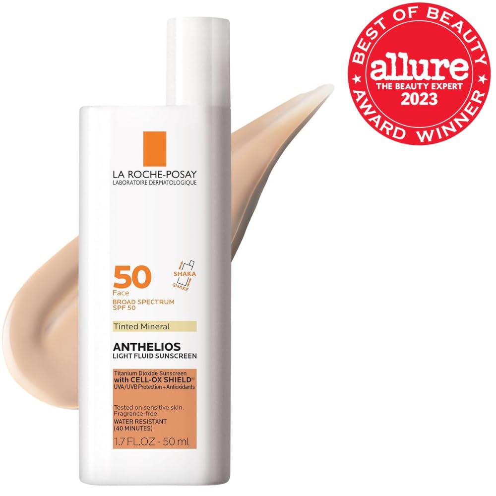 La Roche-Posay Anthelios Ultra-Light Fluid SPF 50, 50ml, Face Sunscreen with Titanium Dioxide, Oil-Free, Matte Finish