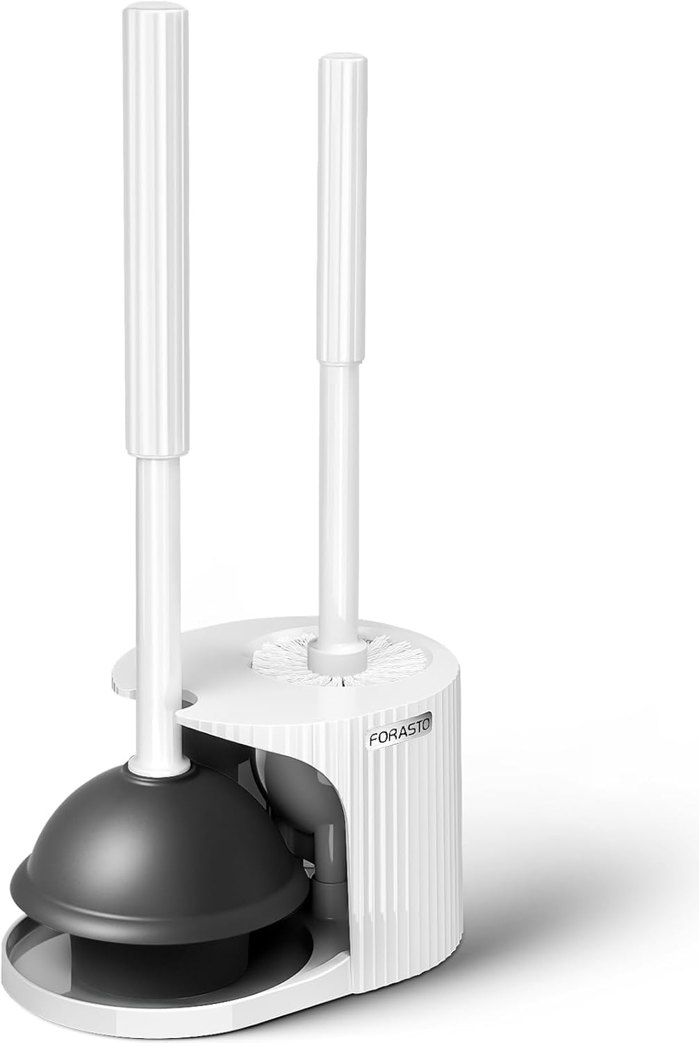 2-in-1 toilet plunger and brush set with extended handle for easy bathroom cleaning and maintenance