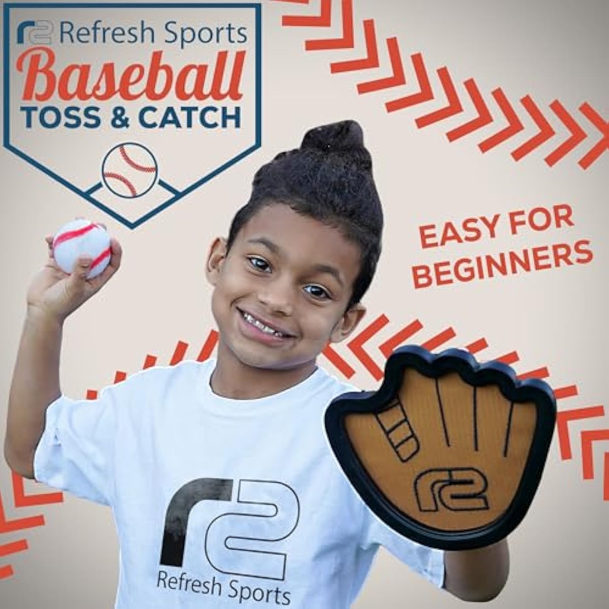 Toss and Catch Ball Game Set with Sticky Balls and Beginner Baseball Glove for Toddlers to Adults