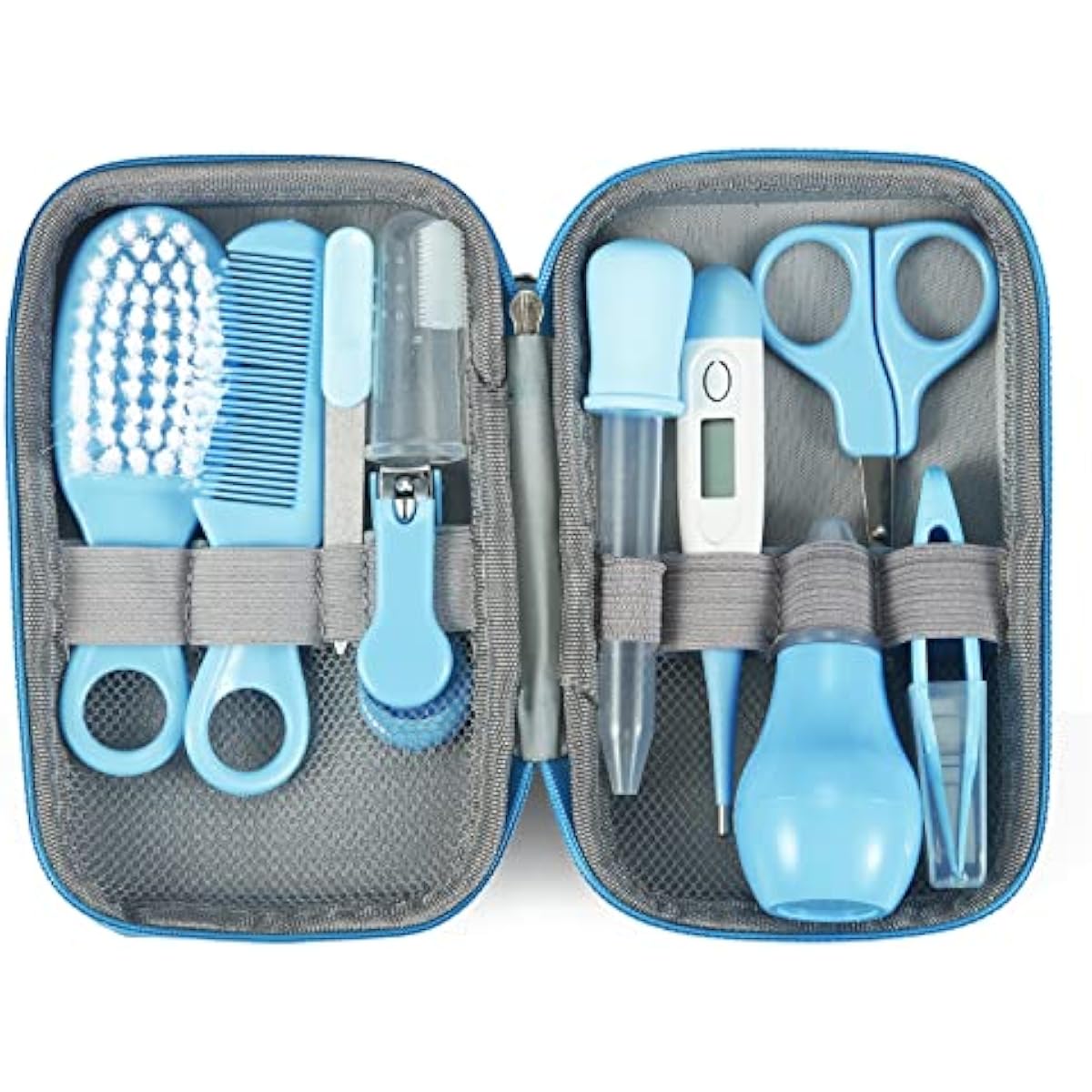 PandaEar Baby Blue Safety Kit for Newborns and Toddlers with Comb, Brush, and More