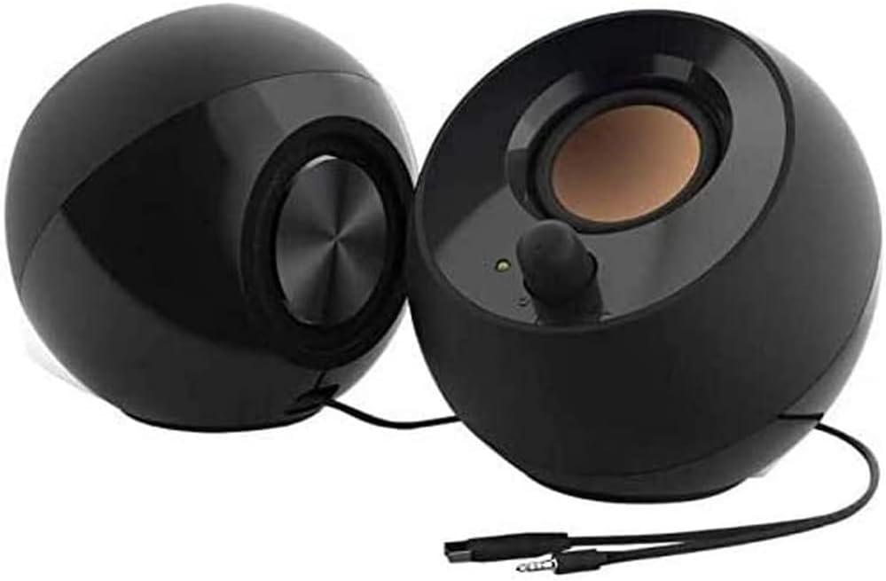 creative pebble 2.0 usb-powered desktop speakers with far-field drivers and passive radiators for pcs and laptops in black