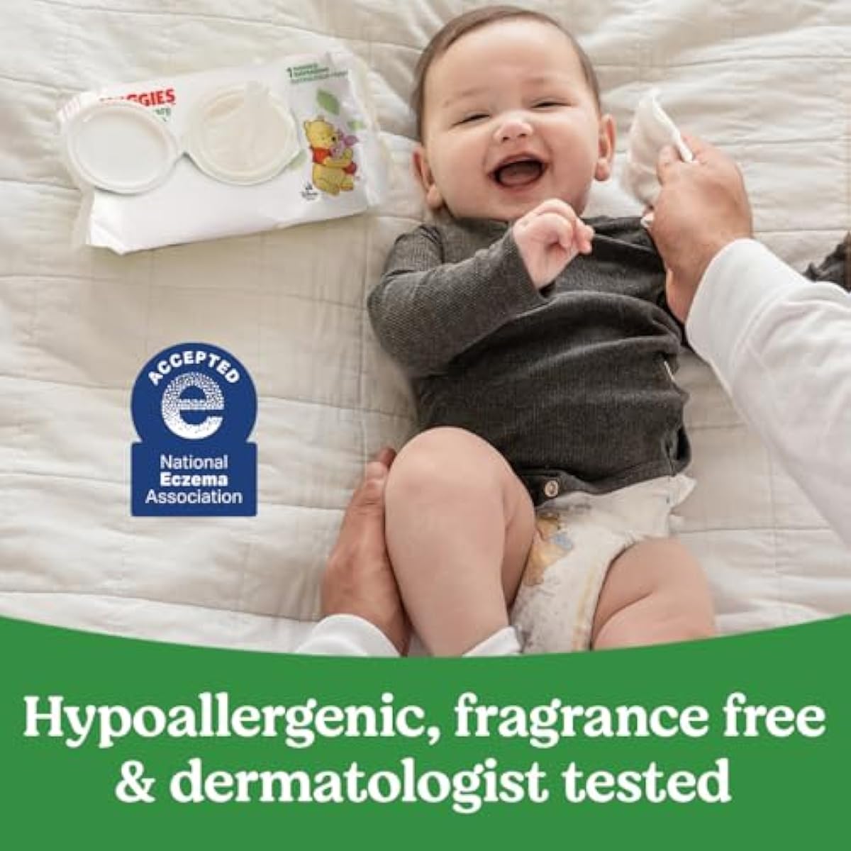 Huggies unscented baby wipes, 99% purified water, 56-count, 1 flip-top pack, hypoallergenic, fragrance free