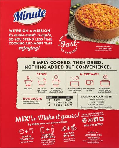 Minute Minute White Rice, 72-Ounce Box, Instant White Rice for Quick Dinner Meals, Gluten-Free, Non-GMO