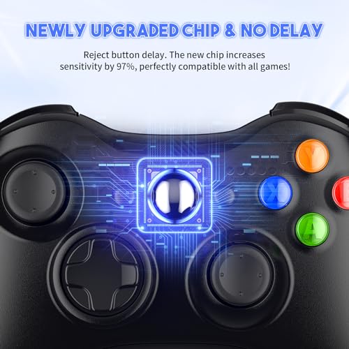 Gamrombo Xbox 360 2 Pack Wireless Controller Replacement for 360 & Slim with Windows PC Compatibility