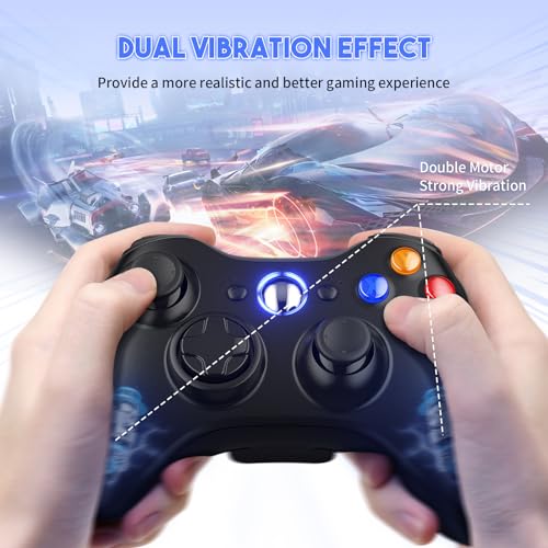 Gamrombo Xbox 360 2 Pack Wireless Controller Replacement for 360 & Slim with Windows PC Compatibility