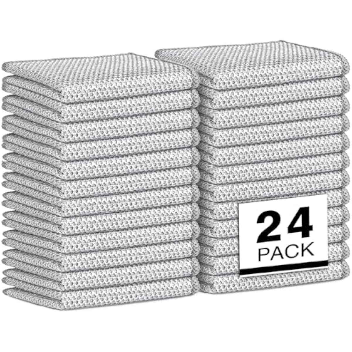 AIDEA Non Scratch Wire Dishcloth 24PK, Wire Dishwashing Rag for Wet and Dry, Washable Dish Rags No Odor, Cleaning Pads Steel Scrubber for Cookware, Sinks, Dishes, Stove Tops, 7"×8"