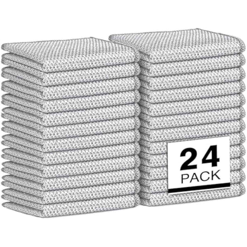 AIDEA Non Scratch Wire Dishcloth 24PK, Wire Dishwashing Rag for Wet and Dry, Washable Dish Rags No Odor, Cleaning Pads Steel Scrubber for Cookware, Sinks, Dishes, Stove Tops, 7"×8"