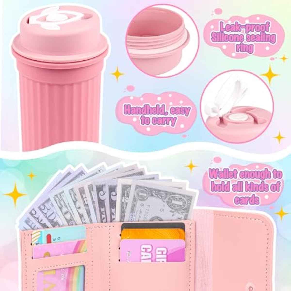 Play Purse for Little Girls, 32PCS Toddler Purse with Pretend Makeup for Kids, Princess Toys Includes Handbag, Phone, Wristwatch, Silk Scarf Kids Toy Purse Birthday Gift for Girls 3 4 5 6 +