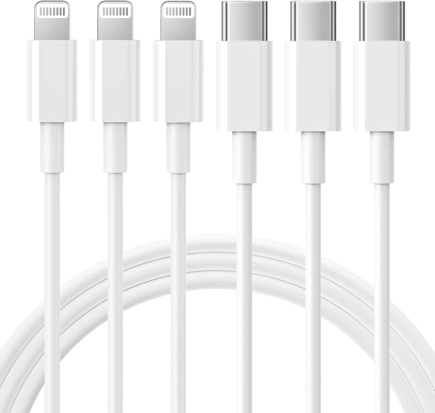 RCTech 3Pack 6FT Lightning cable MFi certified iPhone fast charger