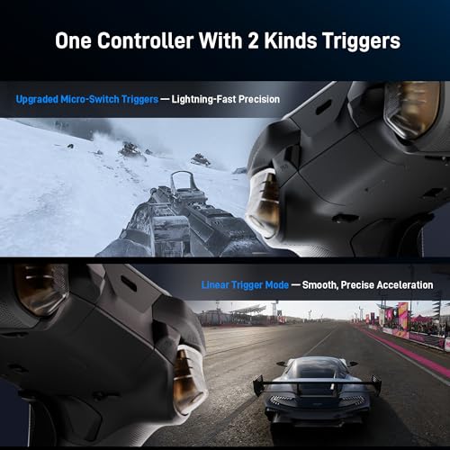 FLYDIGI Vader 5 Pro PC Controller, FORCEFLEX Joysticks, 3ms Ultra-Low Latency, FORCESWITCH Triggers, 8 Extra Buttons, Triggers & Grips Vibration, 1000mAh Battery, PC/NS/Android/TV