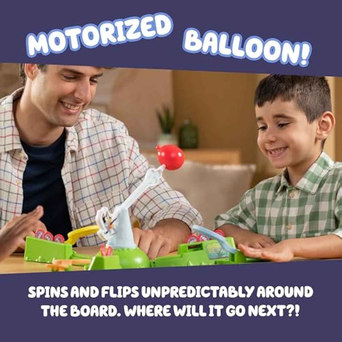 Bluey Keepy Uppy Game, Motorized Toddler Game with Bingo and Chilli Character Paddles, Games for 4+ Year Olds