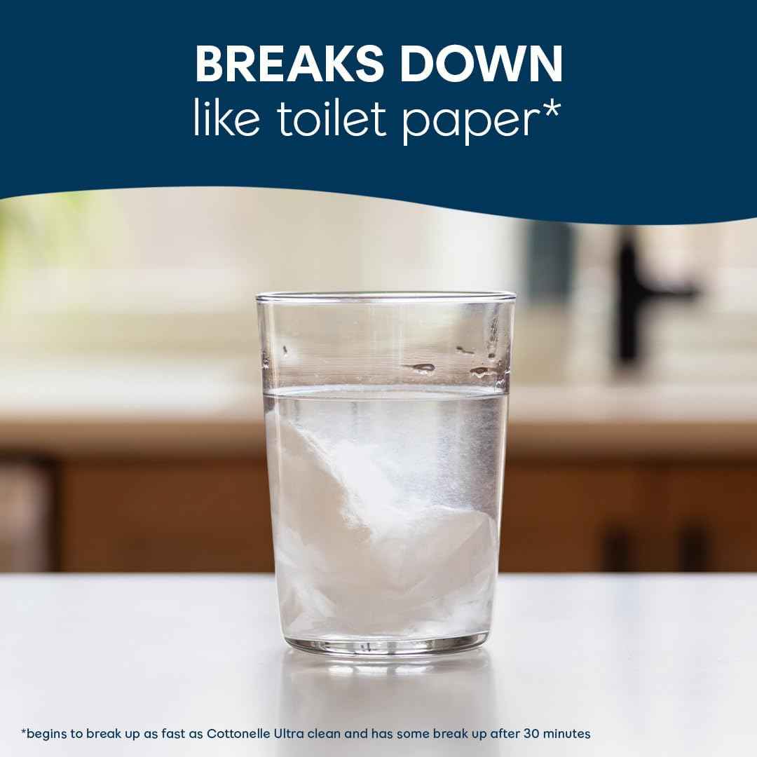 Cottonelle Fresh Feel Flushable Wet Wipes, Adult Wet Wipes, 8 Flip-Top Packs, 42 Wipes Per Pack (336 Total Wipes), Packaging May Vary