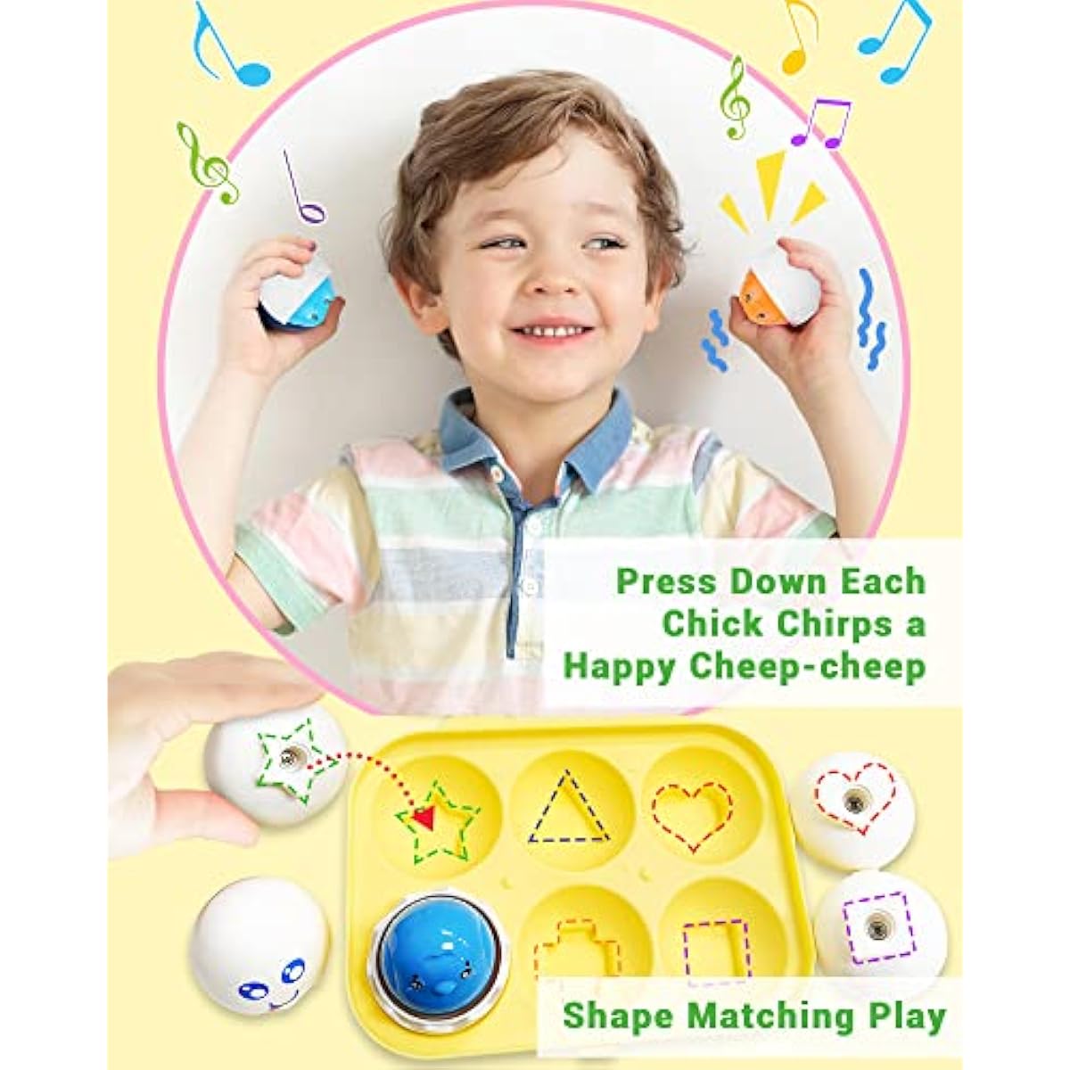 Yetonamr Easter Eggs Toys for Babies Boys Girls Kids, Toddler Easter Basket Stuffers Prefilled Easter Eggs with Toys Inside Filled Infant Montessori Toys Gifts for Toddlers Babies Boys
