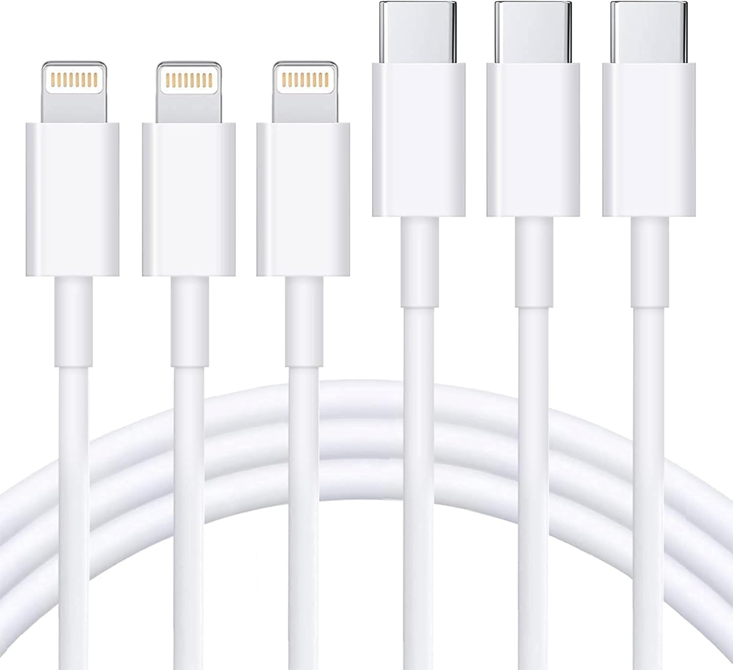 RCTech 3Pack 6FT Lightning cable MFi certified iPhone fast charger