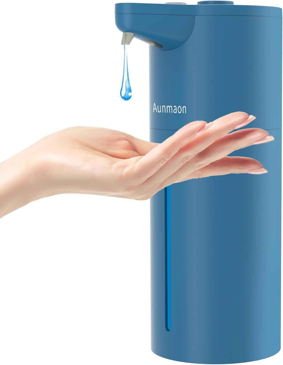 Aunmaon Automatic Soap Dispenser Touchless, Hands-Free, Multi Adjustable Volume, Long Battery Life, Compatible with Thick & Thin Dish/Hand Soap for Bathroom and Kitchen, Easy for Toddlers, Black