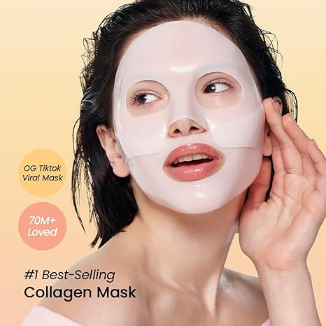 biocollagen real deep mask, hydrating overnight hydrogel mask, pore minimizing, elasticity improvement, 4ea, 34g