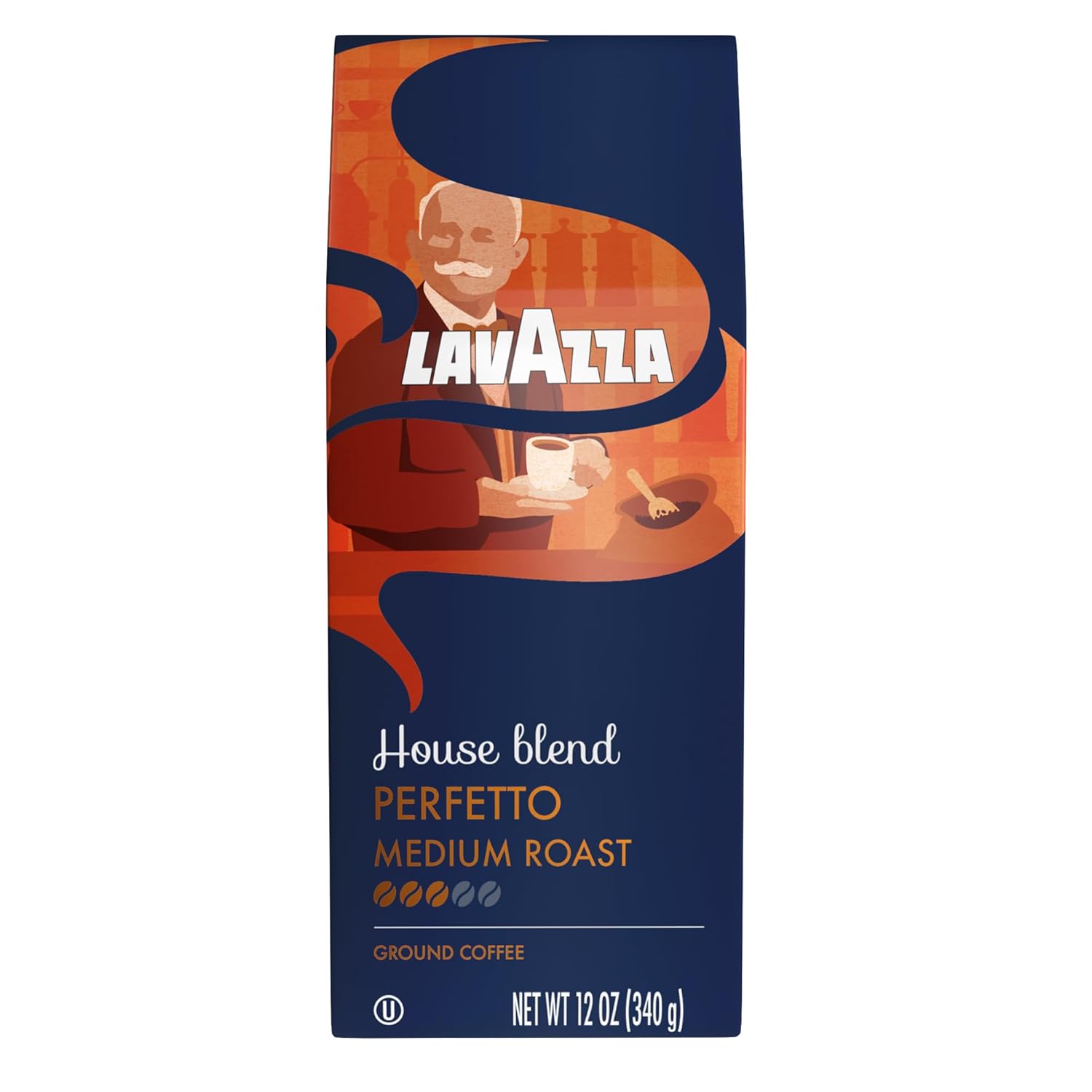 Lavazza House Blend Perfetto Ground Coffee 12oz, Medium Roast, 100% Arabica, Central and South America, Drip Brewers
