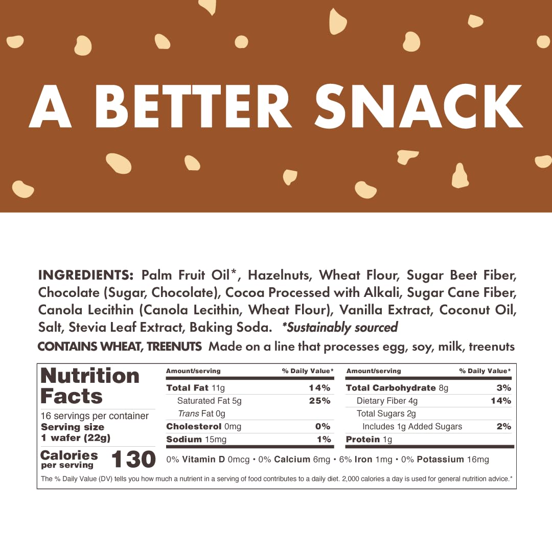 Rip Van Chocolate Hazelnut Wafer Cookies, 16-count, keto, non-GMO, low-carb & low-sugar