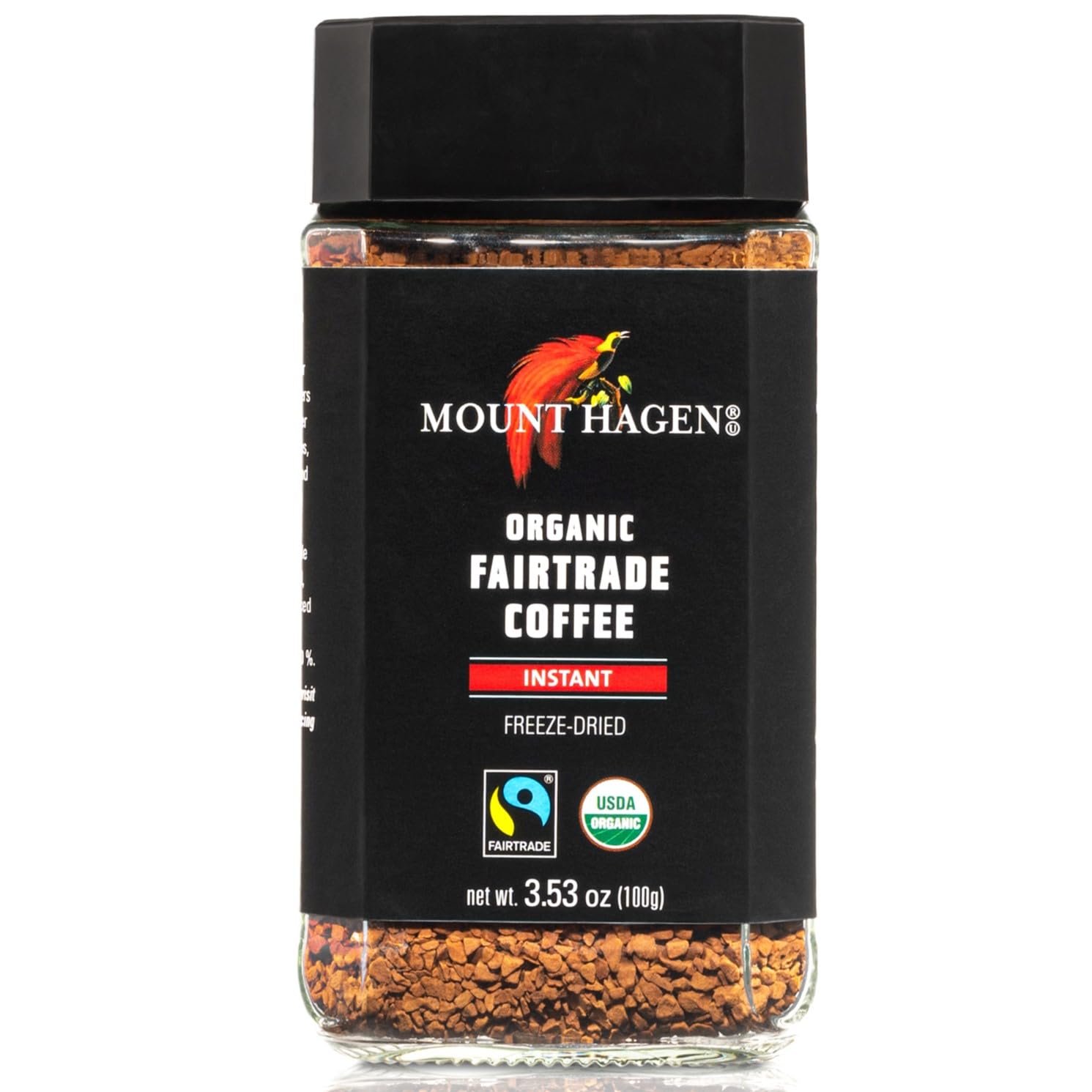 mount hagen 3.53oz organic medium roast arabica instant coffee eco-friendly fair-trade jar