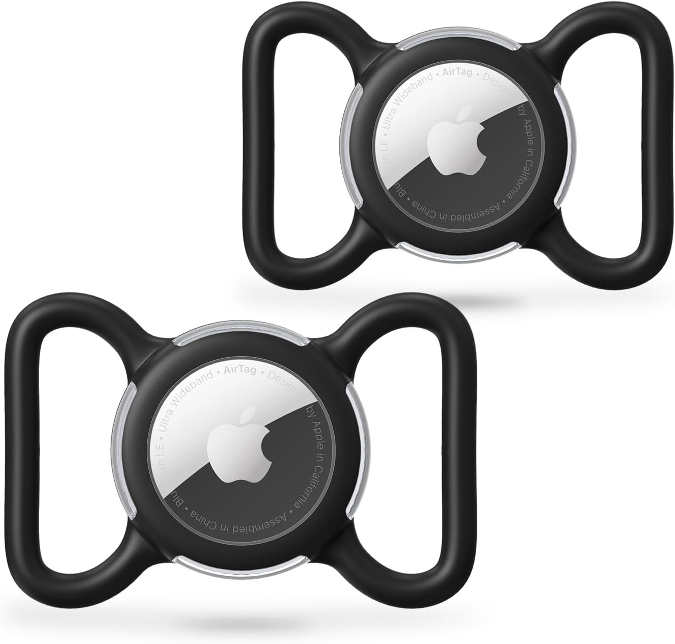 waterproof airtag holder for dog collar soft full-body protective airtag holder for dog cat collars black regular